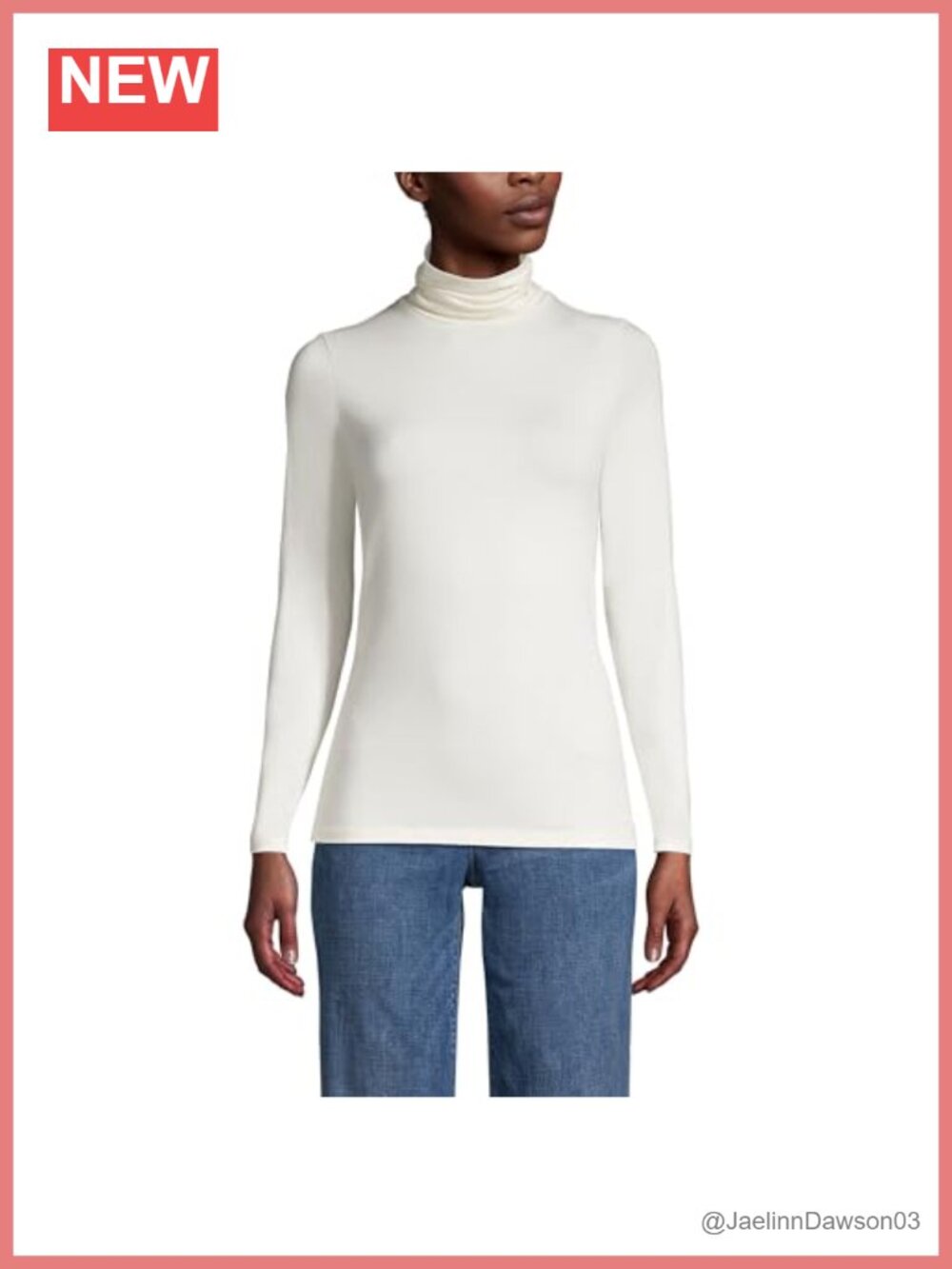 Lands End Jersey Knit Turtleneck Lightweight Base Layer Top